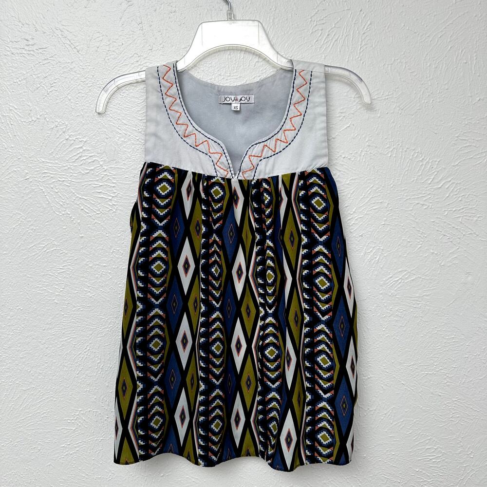Joy Joy Vibrant Modern Print Blouse XS